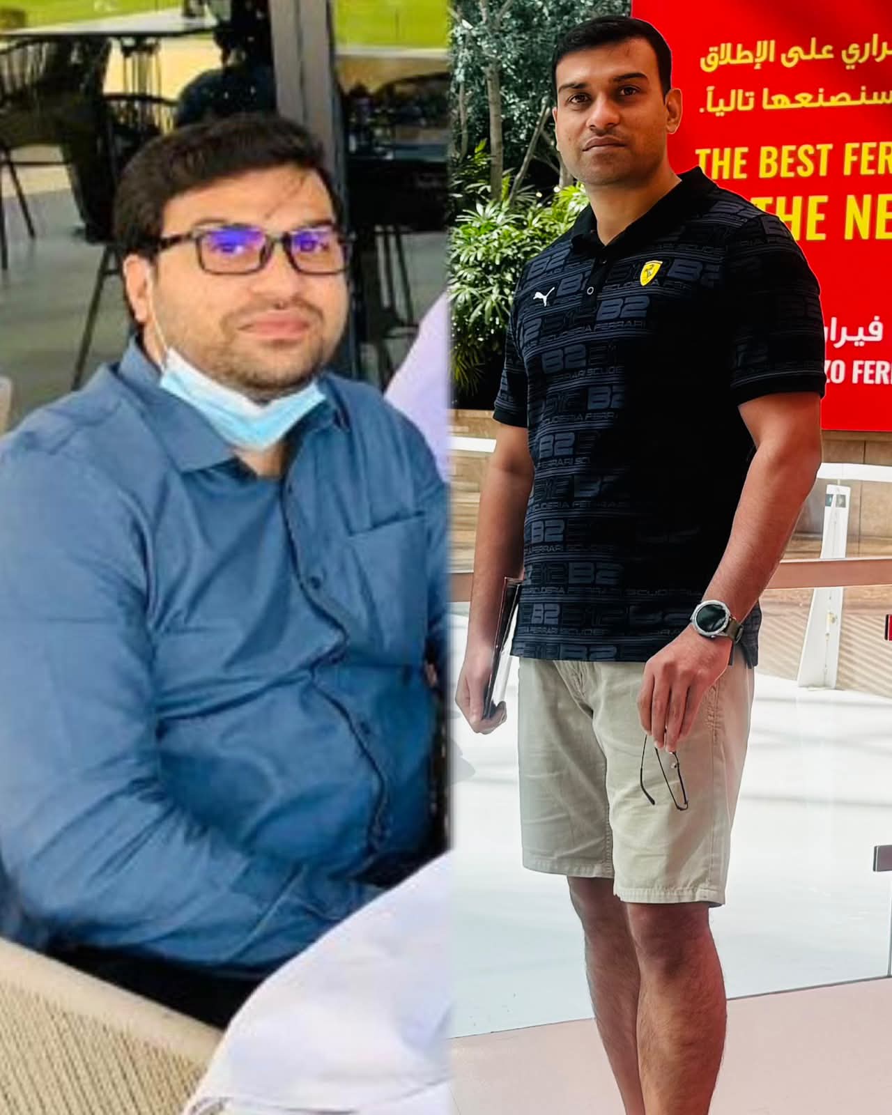 Abishek Kumar before and after fitness transformation