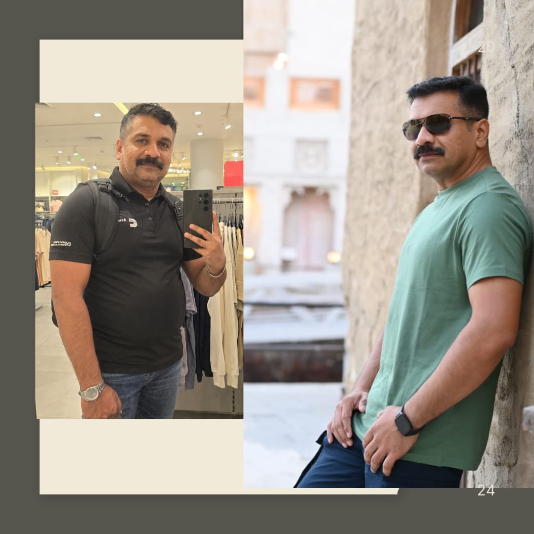 Prasanth Pillai before and after transformation